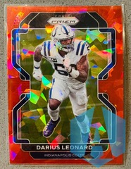 2021 Panini Prizm #27 Darius Leonard Red Cracked Ice Colts
